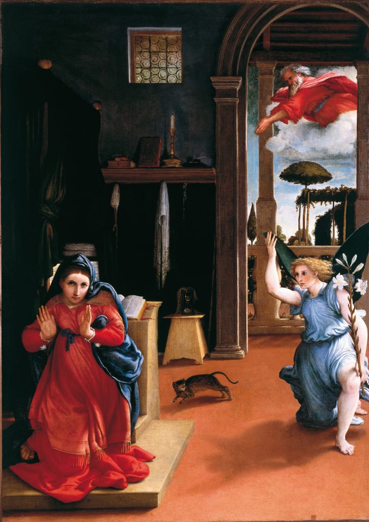 Lorenzo Lotto, Annunciazione, 1534-35 ca., Recanati, Museo civico Villa Colloredo Mels